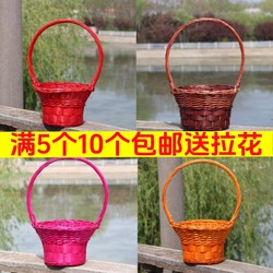 Wicker Flower Basket, Rattan Hand-Held Basket, Flower Arrangement Basket, Decorative Gift Basket, Dance Basket, Prop Basket, Picking Basket, Fruit and Vegetable Basket