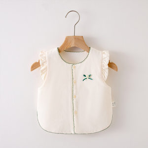 
Baby boys and girls in autumn and winter plus cotton full moon sleeveless vest vest vest jacket for infants and toddlers cute versatile vest