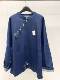 18178 retro blue printed patch oblique button cotton twill denim shirt loose long sleeve pullover top
