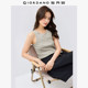 Giordano knitted vest for women, elastic pit strip solid color base shirt, slim round neck sleeveless T-shirt for women 30324209