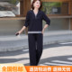 Middle-aged and elderly mothers spring and autumn new hooded zipper sweatshirt suit women's loose slimming versatile casual pants two-piece set