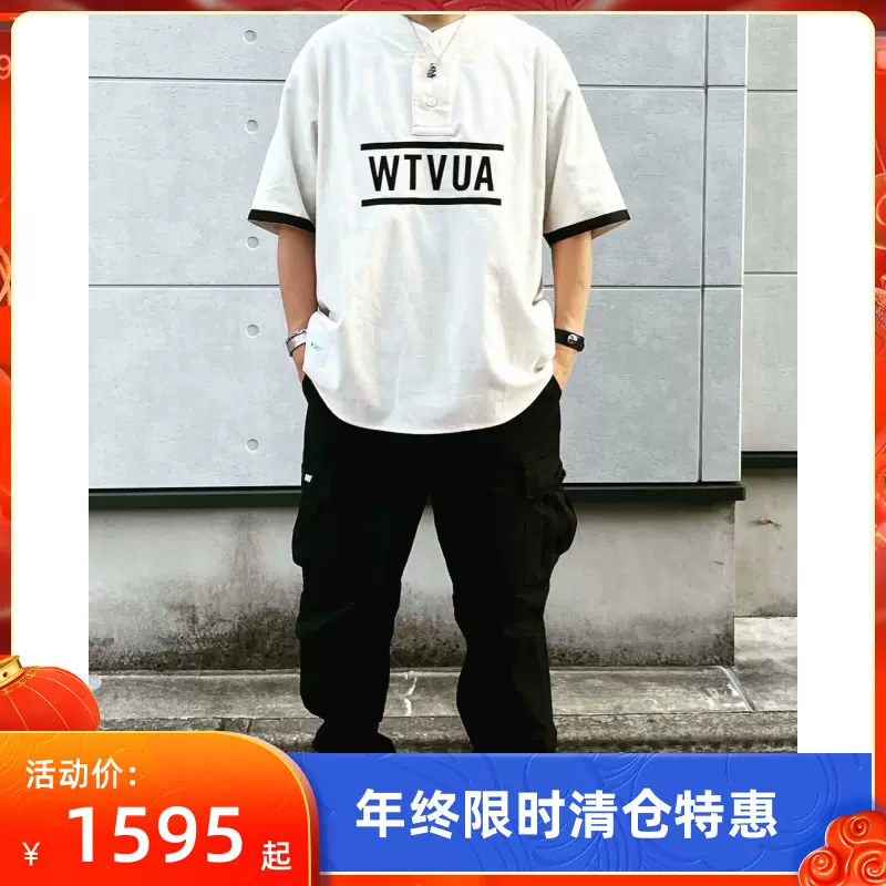 四季出品现货WTAPS LEAGUE SS COTTON TWILL无领短袖衬衫男款23SS-Taobao