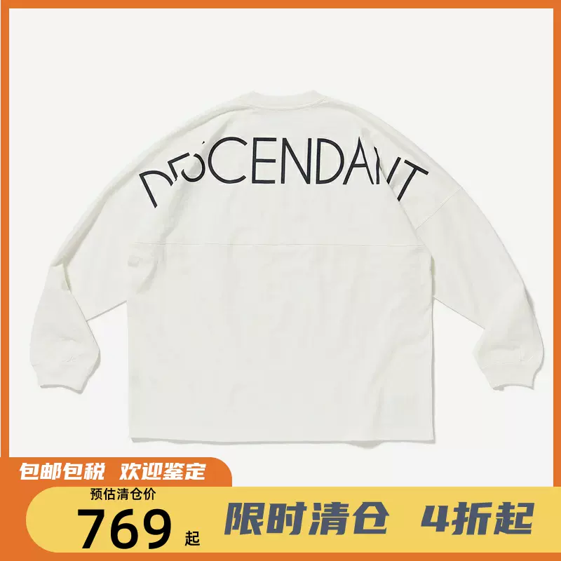 四季出品现货DESCENDANT CETUS LS潮牌背面字母运动长袖T恤男22SS-Taobao