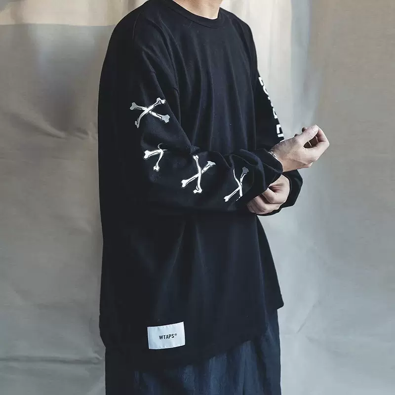 四季出品现货WTAPS LXLXW LS COTTON潮骨头印花休闲长袖T恤男22AW-Taobao