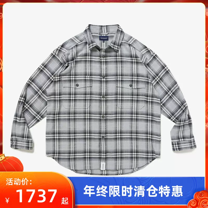 四季出品现货DESCENDANT JAMES LS SHIRT格纹休闲长袖衬衫男23SS-Taobao