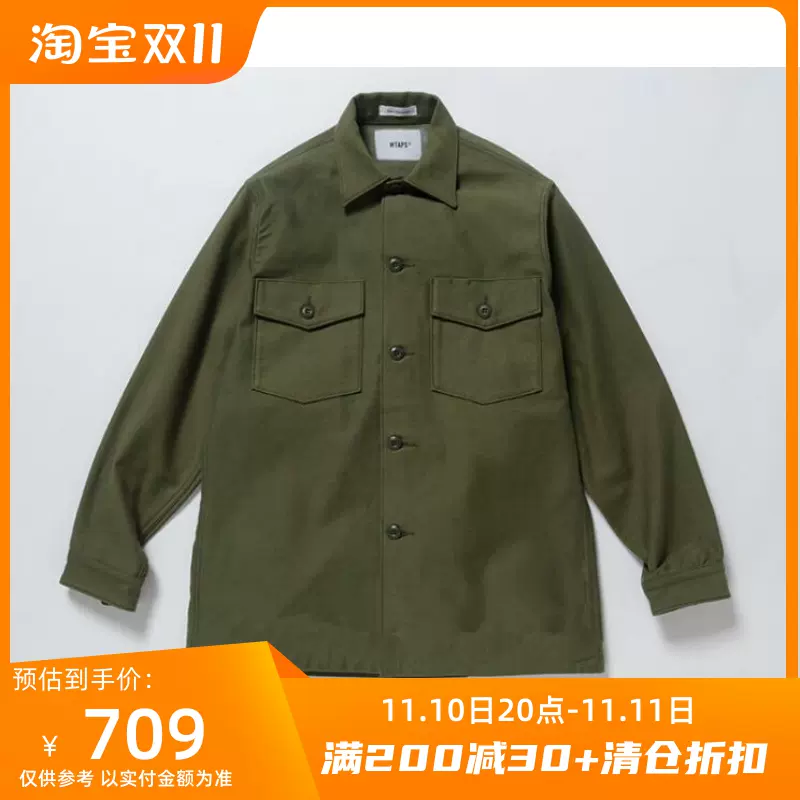 四季出品现货WTAPS BUDS LS 02 SHIRT.COTTON.SATIN两袋衬衫18AW-Taobao