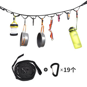 
Outdoor supplies Amazon best-selling tent storage clothesline strap 19-ring camping lanyard