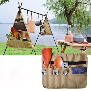 
Picnic tableware camping outdoor storage bag portable picnic cookware barbecue storage bag can be used as logo