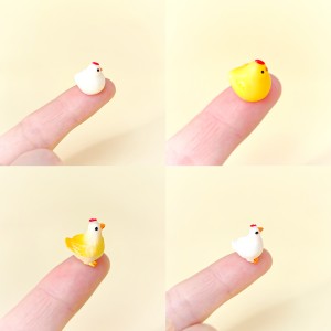 
Simulation mini rooster and hen, miniature animal chick model, micro landscape farm decoration desktop car ornaments