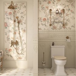 Retro Bathroom Full Ceramic Tile French Cream Style 600*1200 Homestay Restaurant Kitchen Balcony Background Wall Tiles