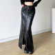Gagaopt2024 new lace -up high -waisted half -body skirt double zipper scale leather skirt slug