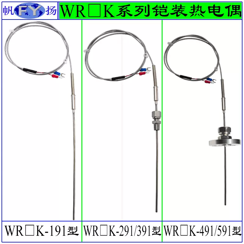 WRNK-191 Φ5mm铠装热电偶直接出线WREK2-291 391 491 591-Taobao Vietnam