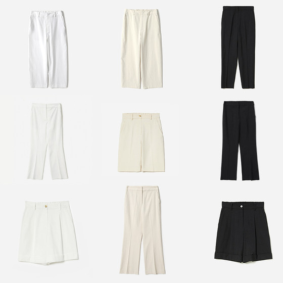 
*WKZ08120 TH Dry, comfortable, crisp, anti-permeable, quick-drying linen cotton tapered pants, straight-leg pants, boot-cut shorts