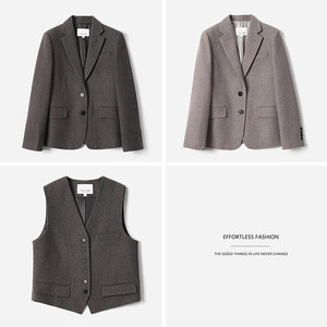 
*WXZ08024 Japan imported retro old money yarn texture warm and comfortable wool with silk suit vest