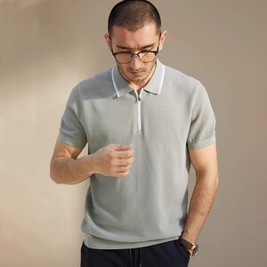 
MZT05040 WISICA certified West Indies island cotton pique POLO collar knitted pullover for men