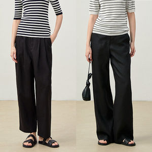 
*WKZ08112 Moorea Collection ceiling Italian linen classic versatile and cool straight-leg harem pants