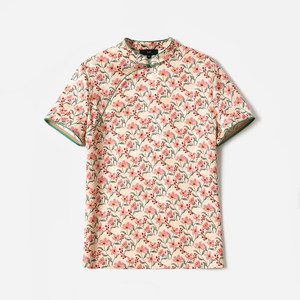 
*WCS08096 Taozhiyaoyao burns chilly Italian new Chinese style tilted short-sleeved shirt for women