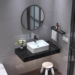 Hotel Chinese-Style Guesthouse Marble Minimalist Countertop Basin Apartment Home Washbasin Bathroom Cabinet Set