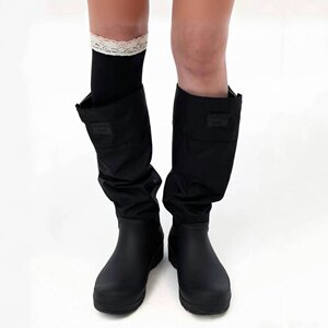 
Niche design Korean style high-top waterproof rain boots 2026 spring and summer new outdoor thick-soled round-toe boots with heaping feel