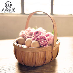Portable Picnic Basket, Woven Storage Basket, Rattan and Bamboo Strawberry Fruit Basket, Postpartum Egg Basket, Vegetable Basket