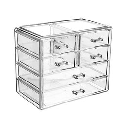 Acrylic Desktop Drawer Storage Box Large Transparent Vanity Organizer for Cosmetics, Lipstick, Stationery, Pens, Miscellaneous Items, and Mask Holder