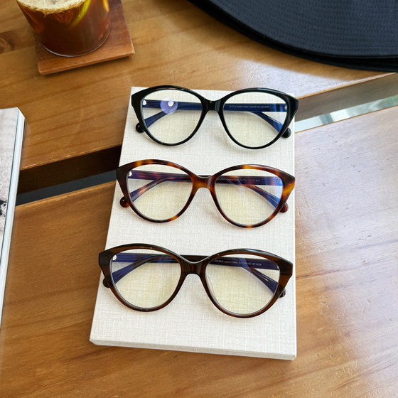
Retro plain cat-eye plate anti-blue light glasses frame Internet celebrity female concave shape temperament hot girl flat mirror myopia frame