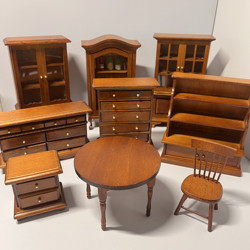 1:12 Mini Miniature Toy Scene Accessories Vintage Wooden Bookcase Furniture Model Dollhouse Ornaments Small Props