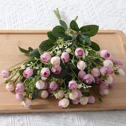 Simulated small bunch of rose buds home hotel decoration