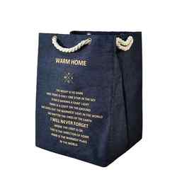 Large Capacity Canvas Shopping Bag, Thickened, Wide-Bottomed, Portable, Foldable, Eco-Friendly Square Storage Bag for Men