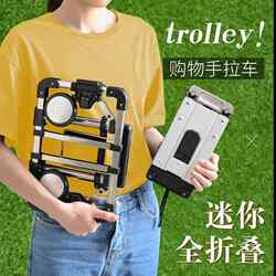 Foldable Portable Trolley, Mini Shopping Cart, Household Cargo Trailer, Luggage Trolley