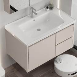 Wall-mounted bathroom cabinet combination small apartment bathroom wash basin wash basin bathroom integrated ceramic basin wash basin