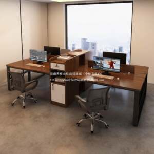 
Staff desk simple modern office furniture employee workstation double computer desk four-person desk chair combination