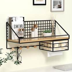 Wall Storage Rack Without Punching Bedside Dormitory Artifact Wall Hanging Living Room Space Utilization Snack Bed Storage Hanging Basket