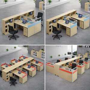 
Simple modern staff desk multi-person financial computer desk chair combination screen booth office furniture