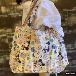 Eco-Friendly Canvas Large-Capacity Shopping Bag Foldable Portable Waterproof Mom's Grocery Bag Student Outing Tote Bag for Women