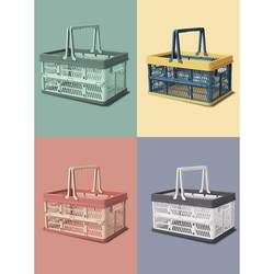 Supermarket Shopping Basket, Portable Grocery Basket, Foldable Storage Basket, Outdoor Picnic Basket, Supermarket Plastic Egg Basket