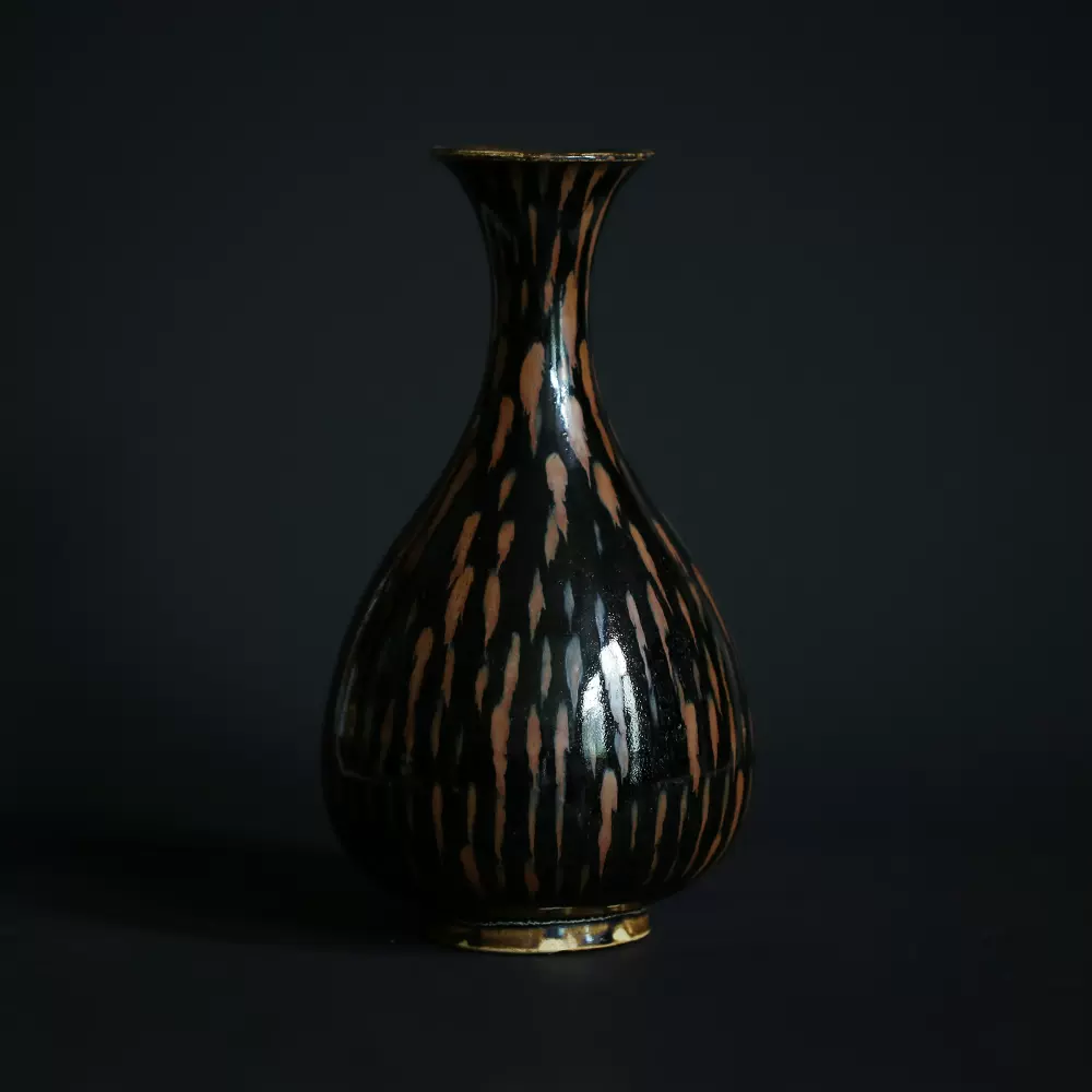 磁州窑铁锈花玉壶春瓶老窑大开门稀少馆藏级