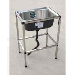 Temporary Water Basin for Renovation, Outdoor Vegetable Washing Basin for Rural Areas, Simple Wash Basin, Movable Stainless Steel Single-Slot Wash Basin