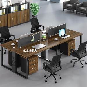 
Japanese character appointment staff desk screen simple staff office four 4 computer office desk and chair combination furniture card holder