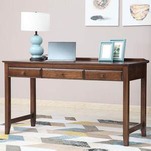 
Full solid wood furniture, white oak desk, office desk, study desk, simple American walnut color study furniture