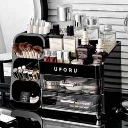 Cosmetics Storage Box, Desktop Makeup Table, Skin Care Product Storage Rack, High-End Large-Capacity Lipstick Makeup Brush Holder