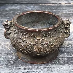 中国　大明宣徳年製　古銅宣徳銅　蓋爐　香炉　一對　仕覆付　C　R4261 中国 大明宣徳年製 古銅宣徳銅 蓋爐 香炉 一對 仕覆付 C R4261 - メルカリ