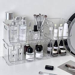Skin Care Product Storage Box, Dressing Table Cosmetics, Perfume and Mask Storage Rack, Transparent Luxury Large-Capacity Storage Rack