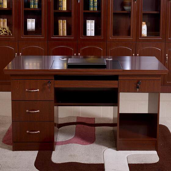 
Chinese office furniture boss desk office desk computer desk paint desk solid wood veneer single staff desk