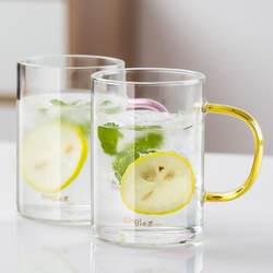 Household water cup glass with handle heat-resistant cup glass water cup tea cup living room drinking cup Ma Xiao