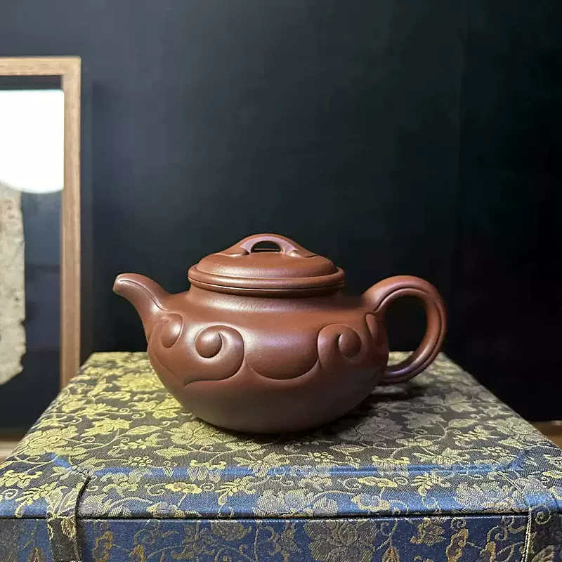 中国古玩　辰砂釉　小壺 李小龙仿古如意精品纯手工泡茶紫砂壶精品茶壶原矿底槽清