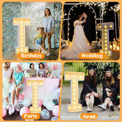 Birthday Party Three-dimensional Letter T Number LED Luminous Light kt Board Mosaic Balloon Frame Box