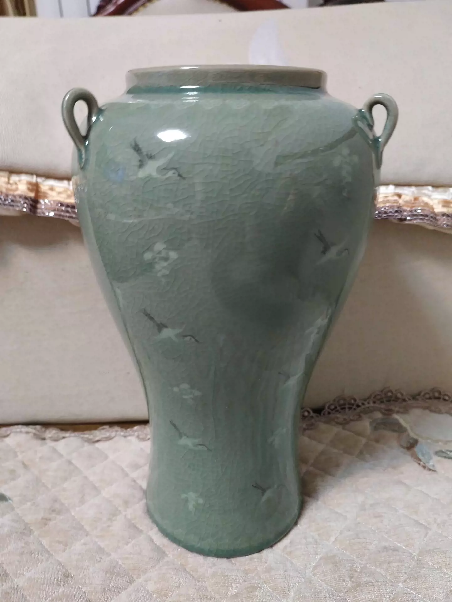 日本回流花瓶高麗青瓷花瓶韓國青瓷金福漢漢青窯，韓國漢-Taobao