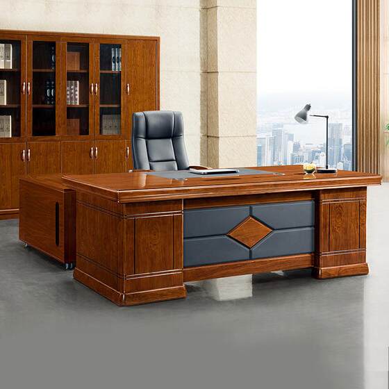 
Guangdong office furniture solid wood veneer executive desk executive desk boss desk manager desk office desk and chairs