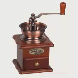Small Hand-Cranked Coffee Grinder, Manual Wooden Household Grinder, Italian Coffee Grinder